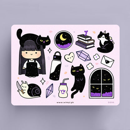 Black Riddle Cute Sticker Sheet