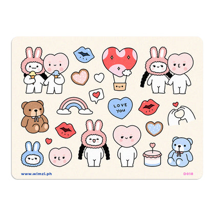 Lovey Dovey Couple Cute Sticker Sheet