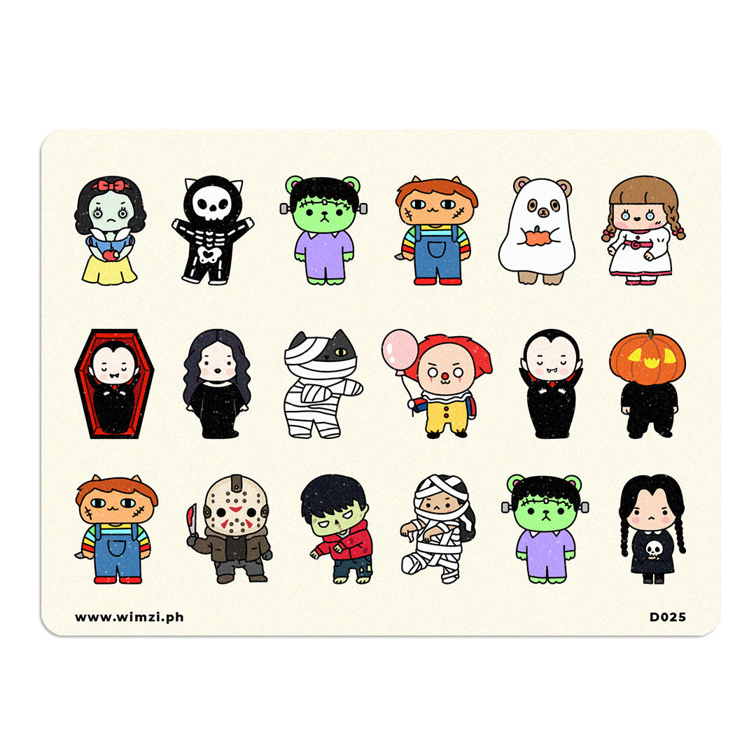 Spooky Costumes Cute Sticker Sheet