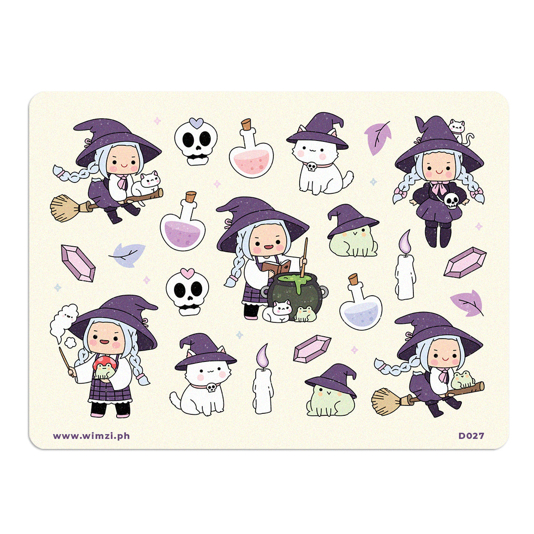 Kawaii Witch Cute Sticker Sheet