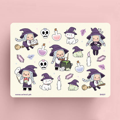 Kawaii Witch Cute Sticker Sheet