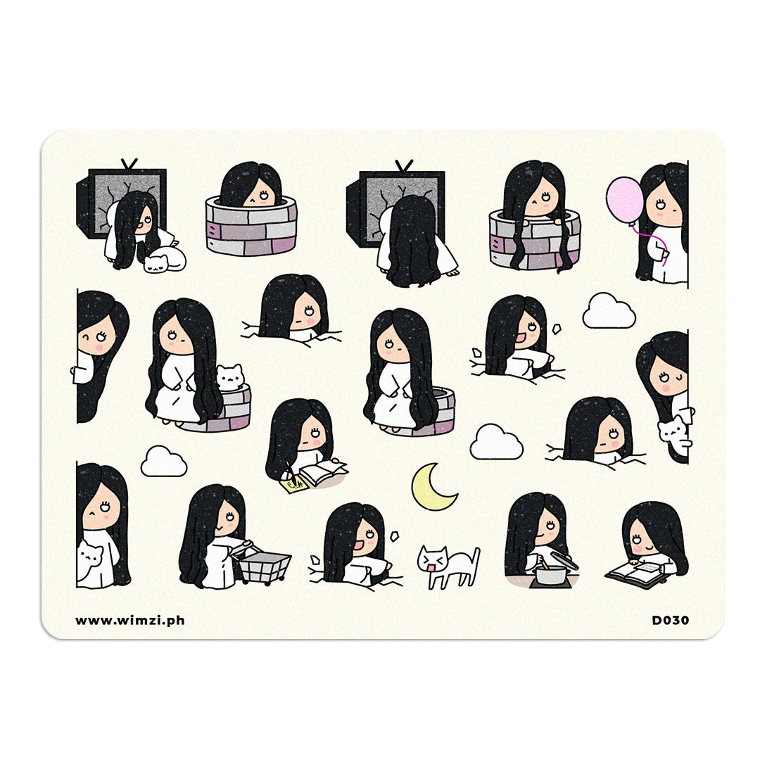 White Lady Cute Sticker Sheet