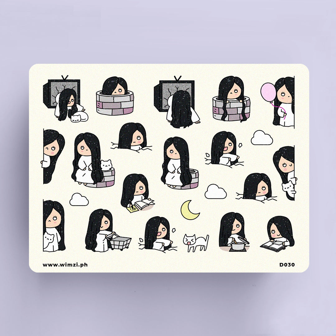 White Lady Cute Sticker Sheet