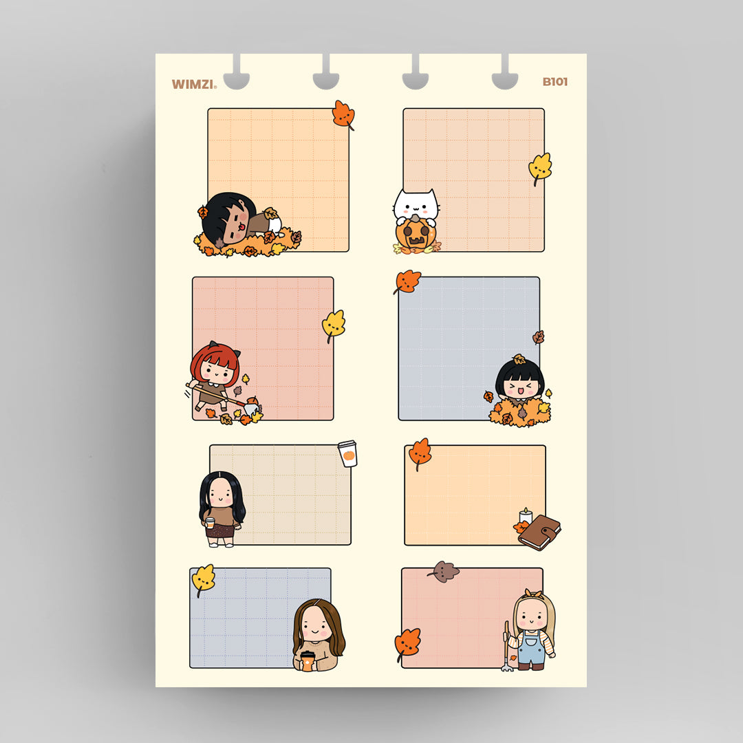 Autumn Notes Functional Planner Stickers