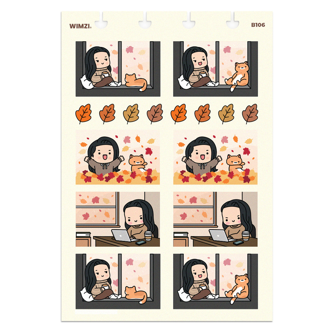 Fall Half Boxes Planner Stickers