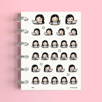 Laptop Work Planner Stickers