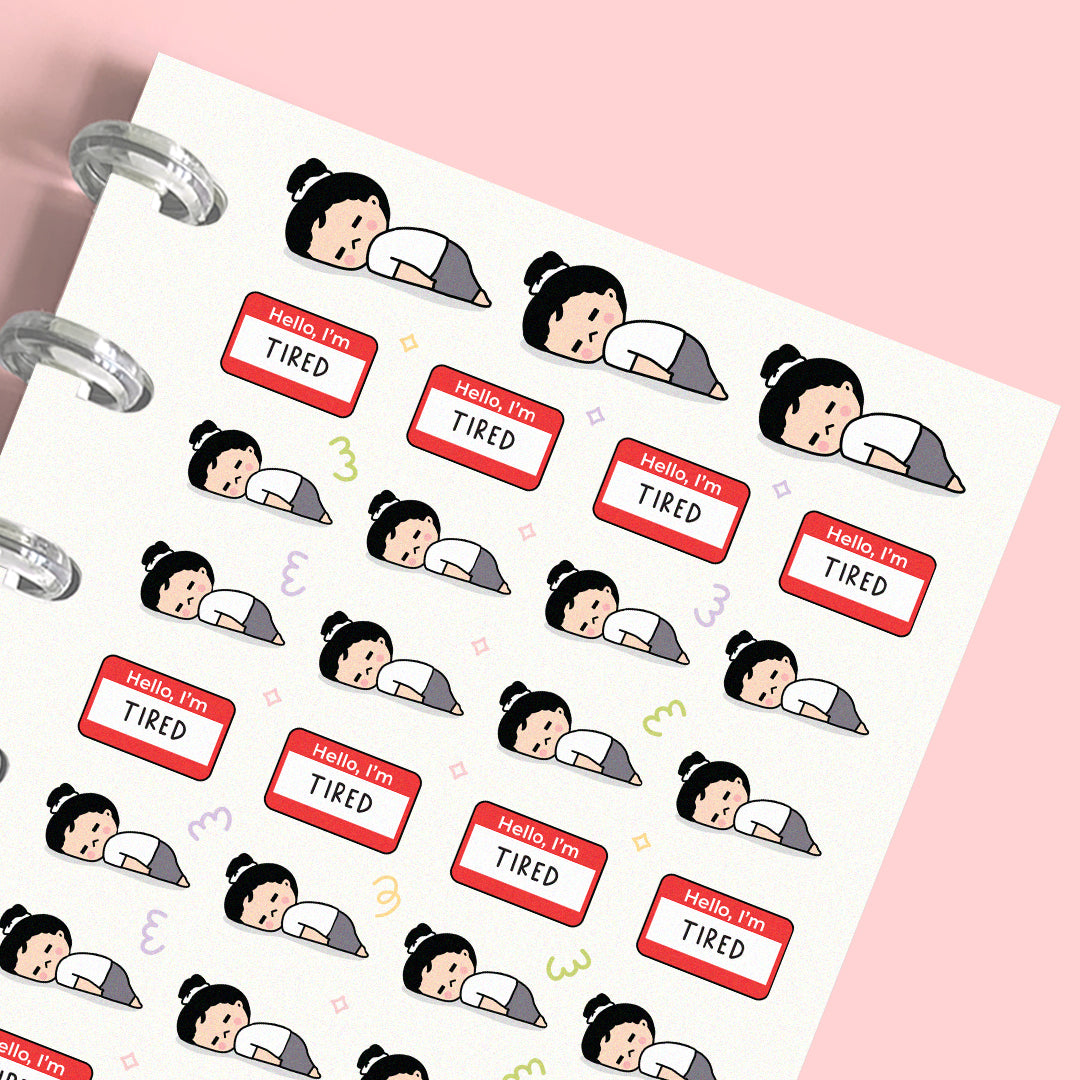 Too Tired Exhausted Planner Stickers