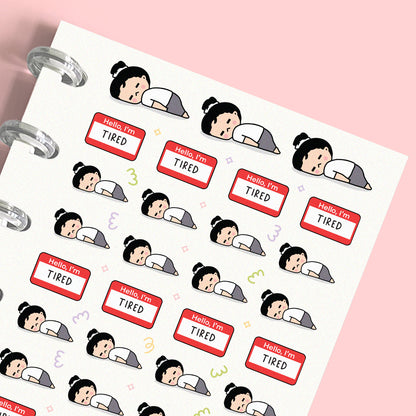 Too Tired Exhausted Planner Stickers