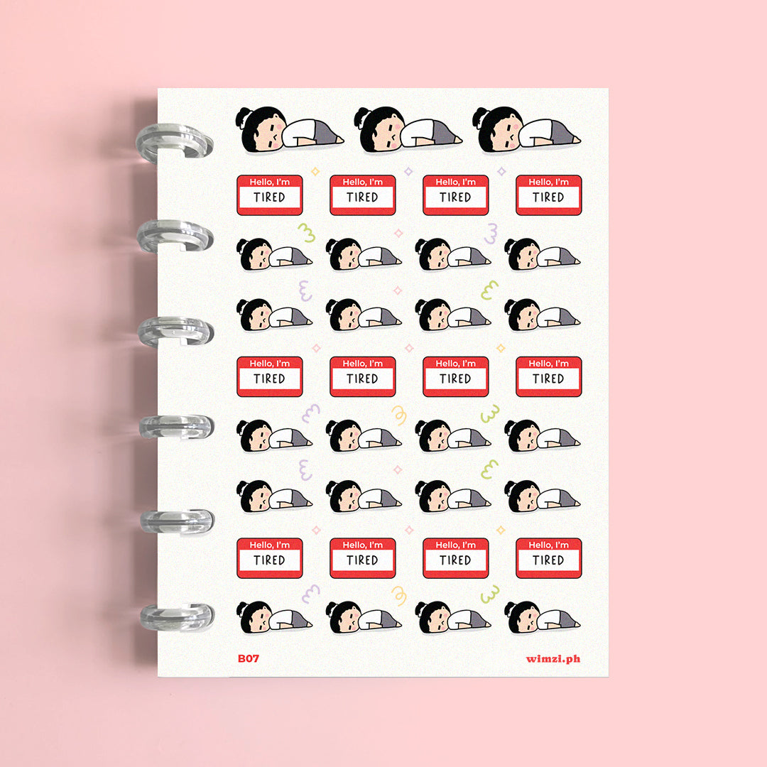 Too Tired Exhausted Planner Stickers