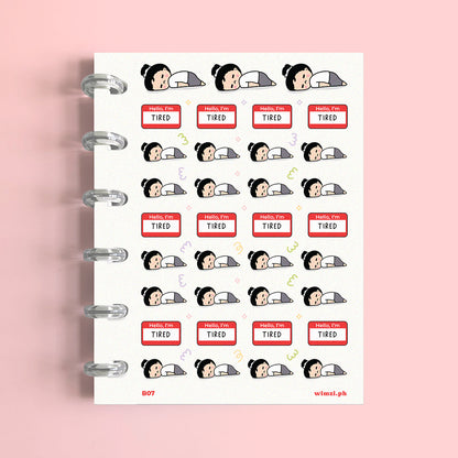 Too Tired Exhausted Planner Stickers