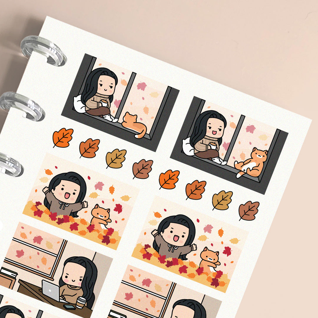 Fall Half Boxes Planner Stickers