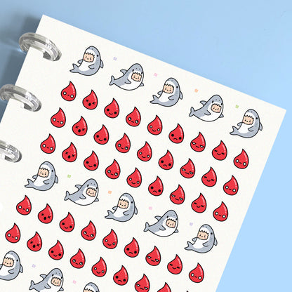 Period Shark Week Planner Stickers