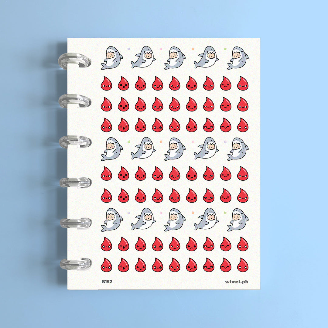 Period Shark Week Planner Stickers