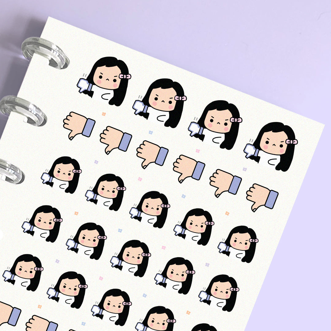 Dislike, Thumbs Down Planner Stickers