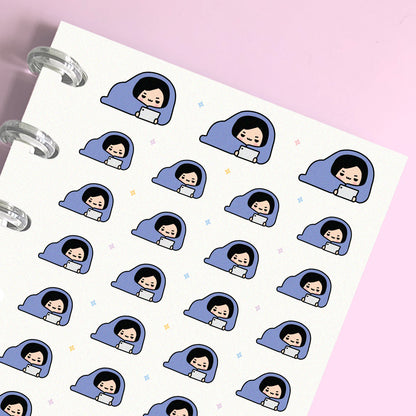 Cuddle Up In Blanket Planner Stickers