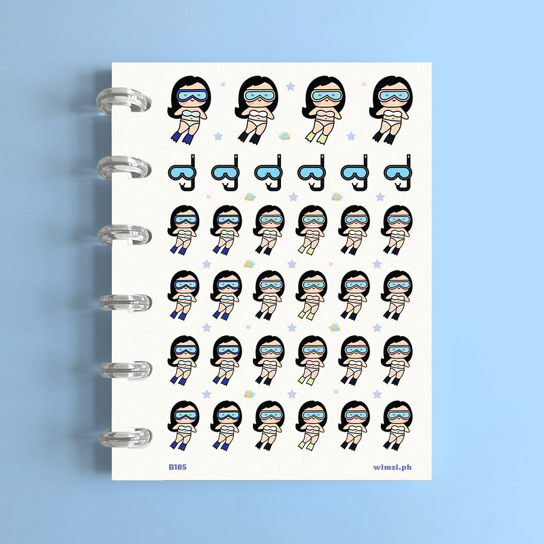 Snorkeling Free Diving Planner Stickers