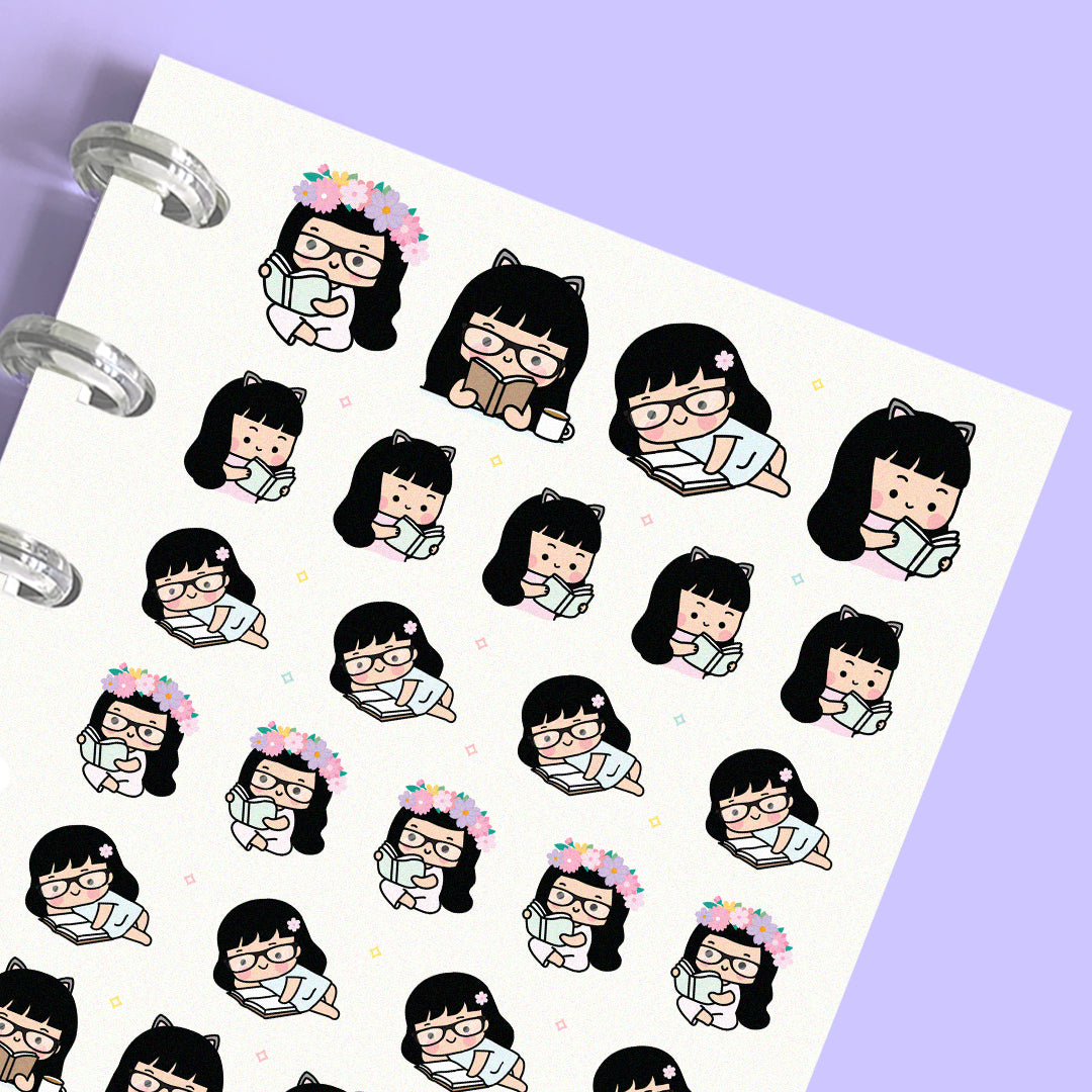 Bookworm, Bibliophile Planner Stickers