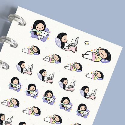 Kawaii Lazy Day Planner Stickers