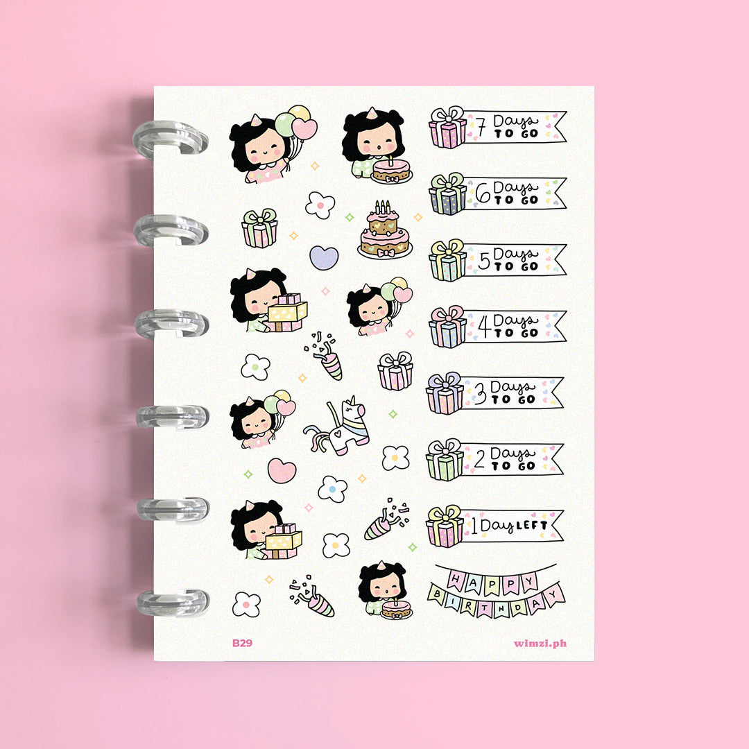 Birthday Countdown Planner Stickers