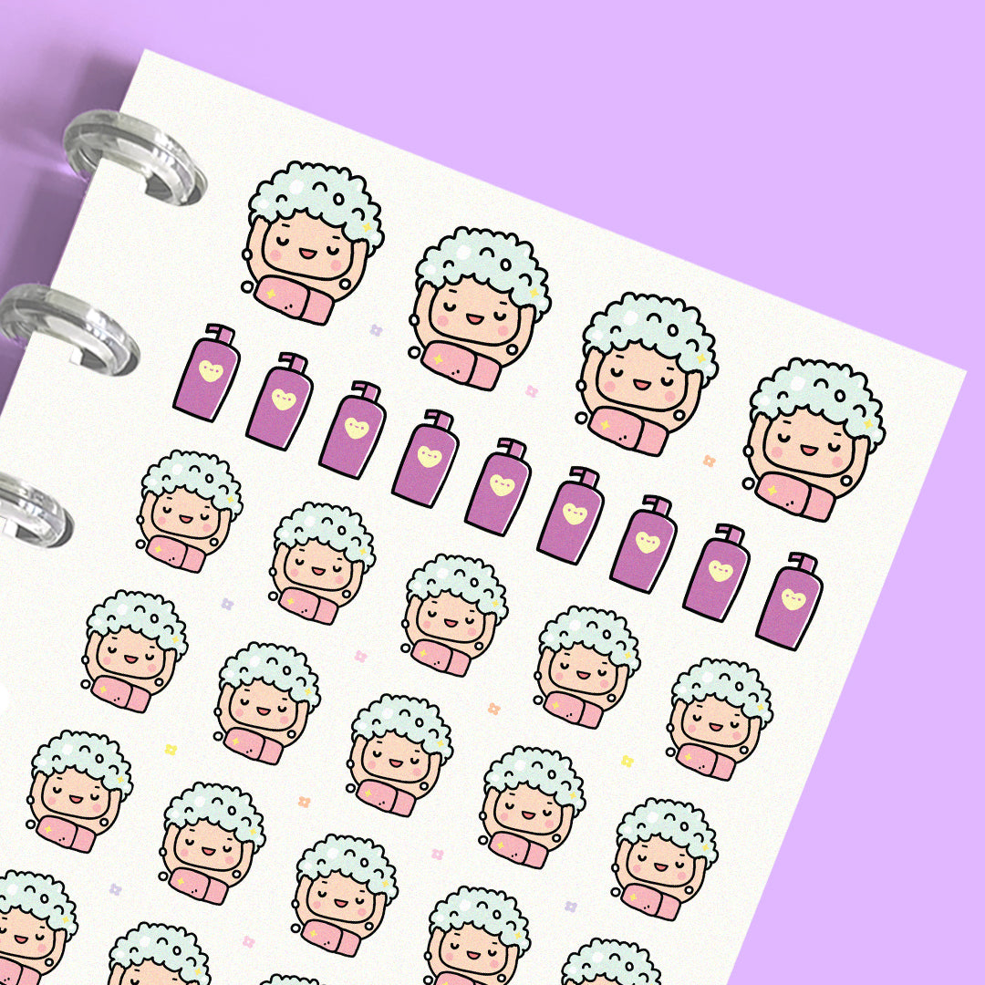 Wash Hair Planner Stickers