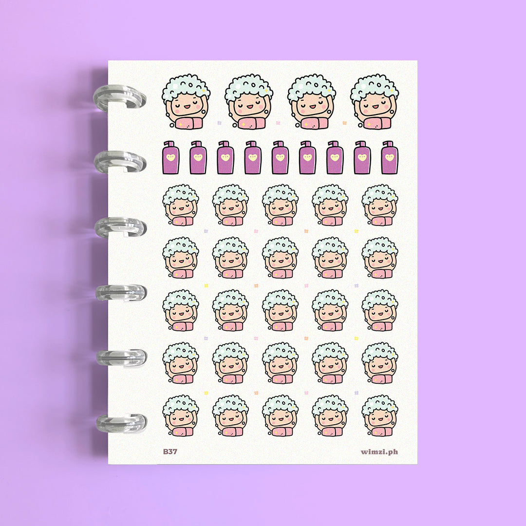 Wash Hair Planner Stickers