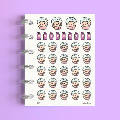 Wash Hair Planner Stickers