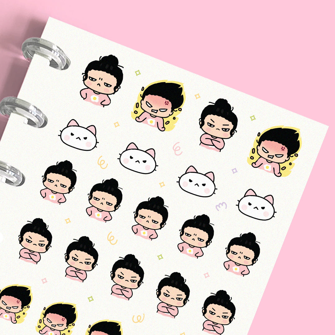 Angry Girl Planner Stickers