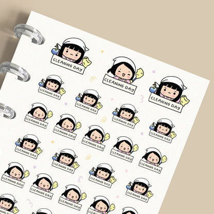 Cleaning Day Planner Stickers