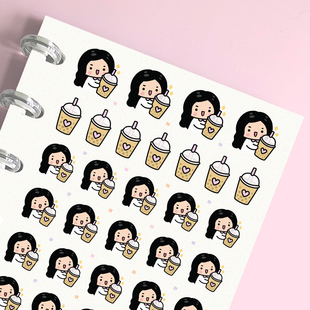 Boba Bubble Tea Planner Stickers