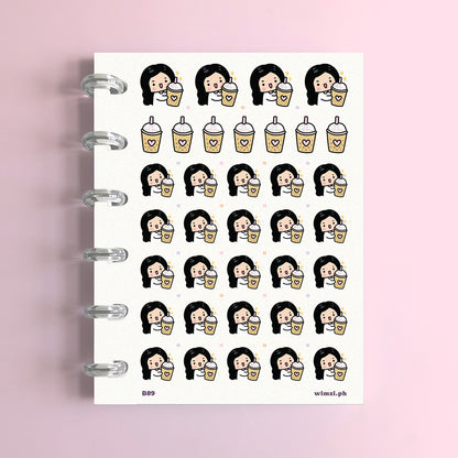 Boba Bubble Tea Planner Stickers