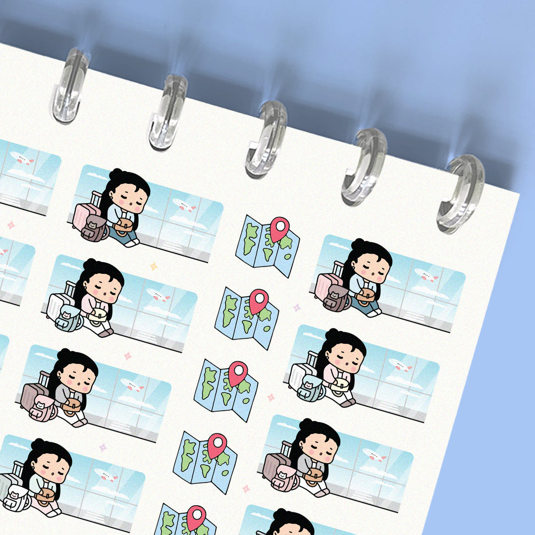 Waiting at the Airport Planner Stickers