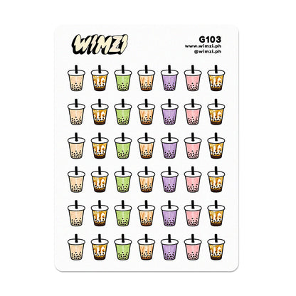 Bubble Tea Planner Stickers