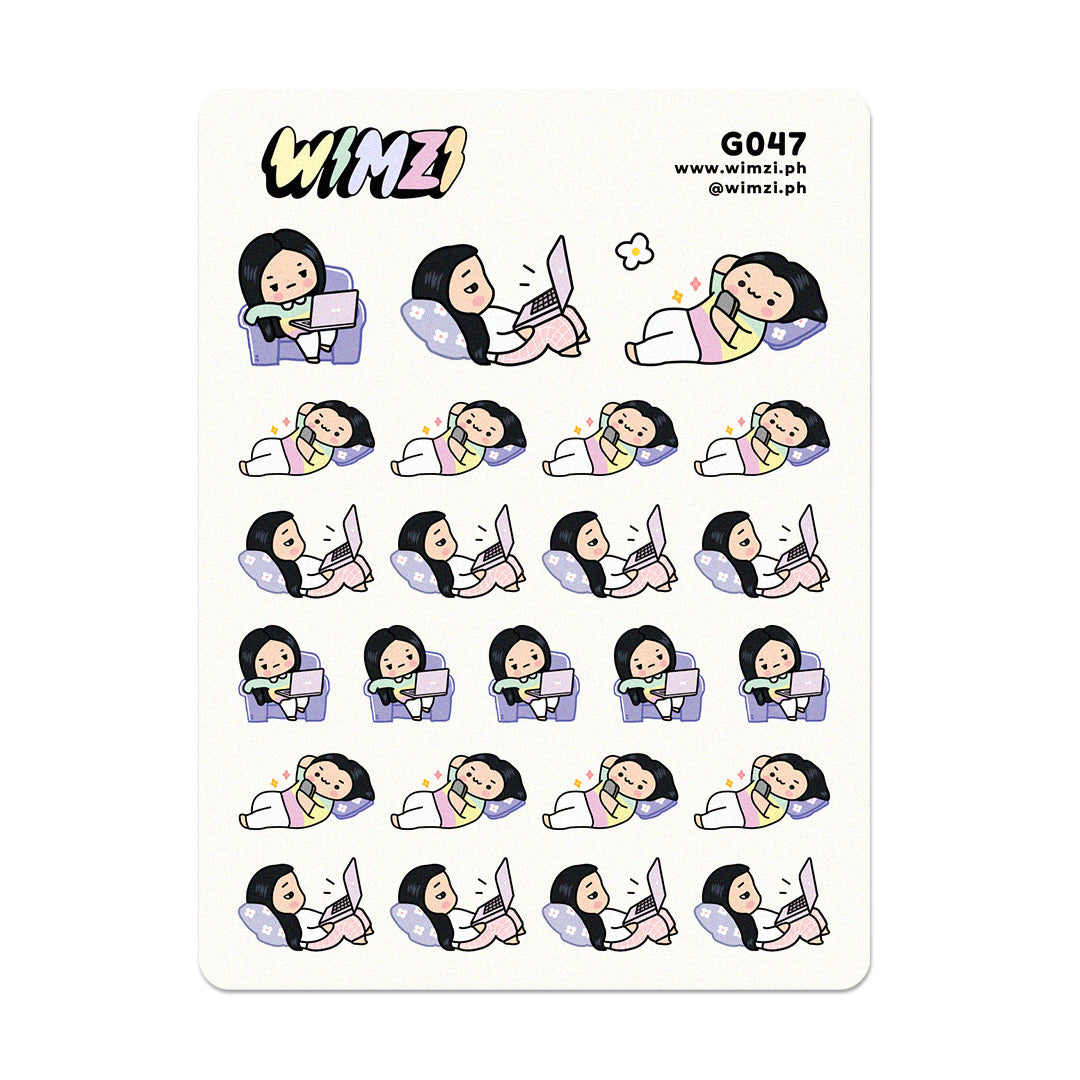 Kawaii Lazy Day Planner Stickers