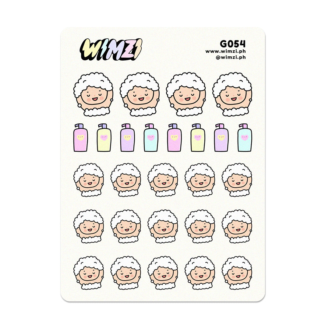 Wash Hair Planner Stickers