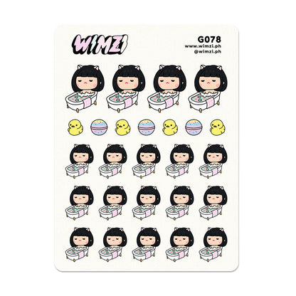 Bubble Bath Time, Bathtub Planner Stickers