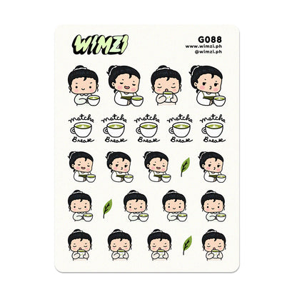 Matcha Break Planner Stickers