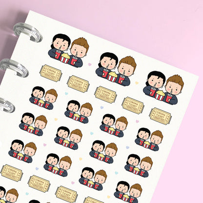 Couple Movie Date Planner Stickers