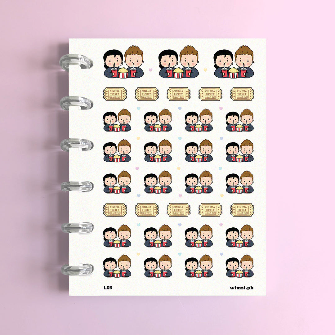 Couple Movie Date Planner Stickers