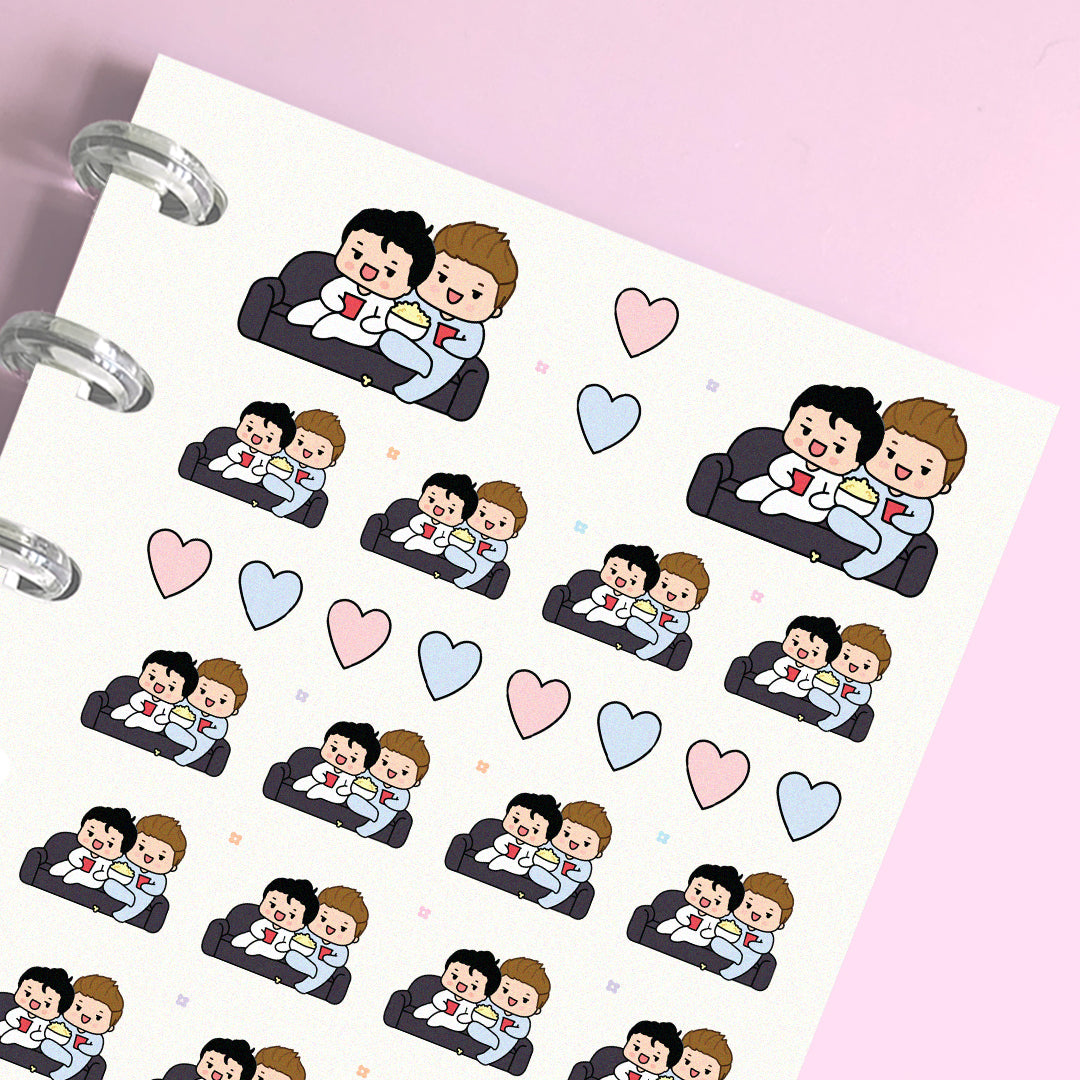 Binge Watch With Bae Planner Stickers