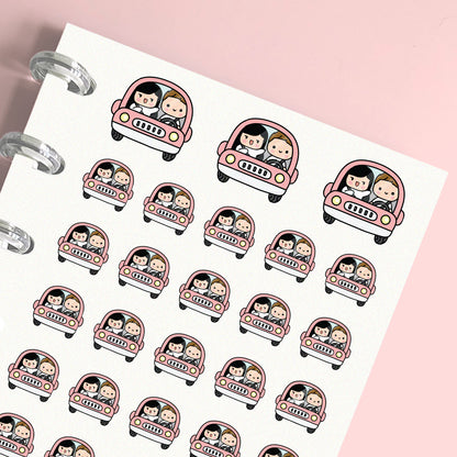 Car Ride Couple Planner Stickers