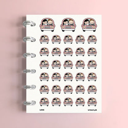 Car Ride Couple Planner Stickers