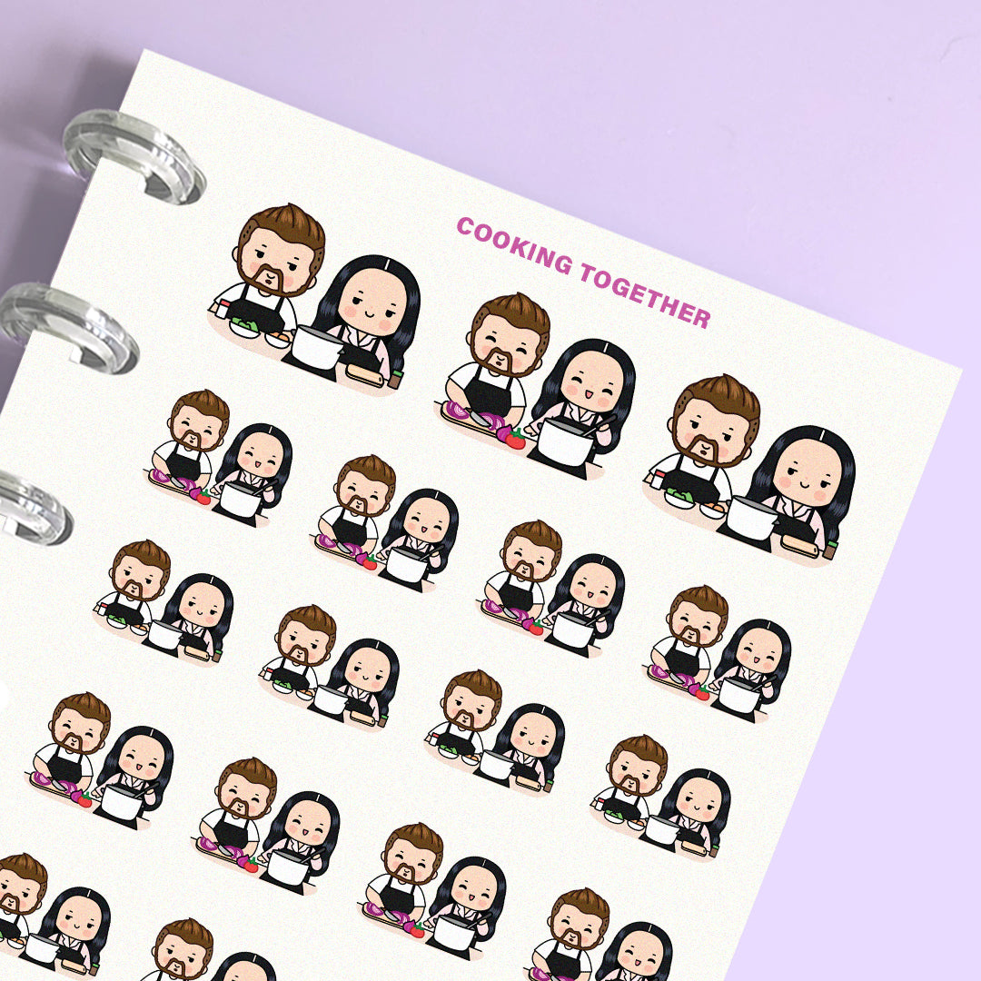 Cooking Together Couple Planner Stickers