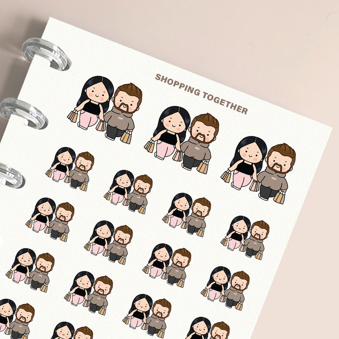 Shopping Together Couple Planner Stickers