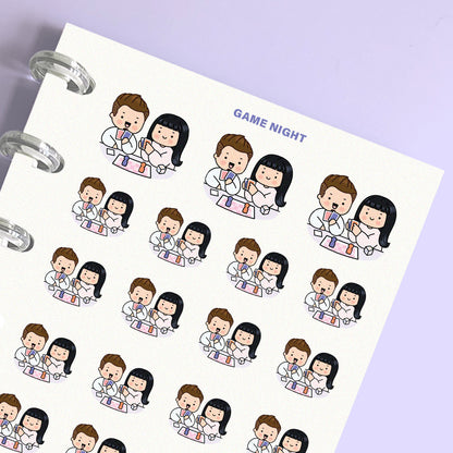 Game Night Couple Planner Stickers