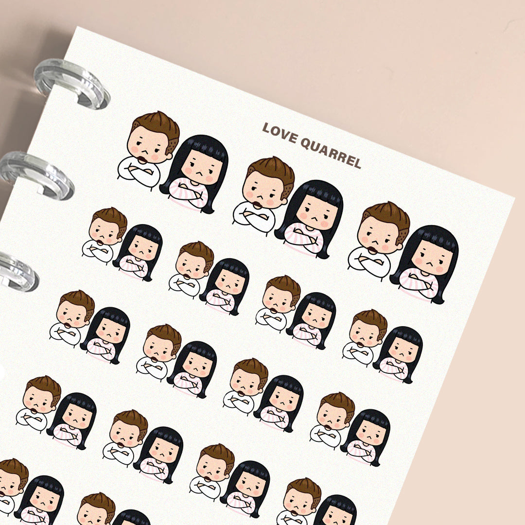 Love Quarrel Couple Planner Stickers