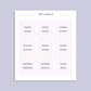 Tab Divider Labels - Infinity Sticker Book