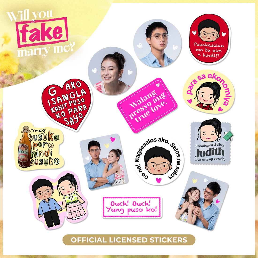 Waterproof Sticker Pack - Will You Fake Marry Me? (Wimzi x ABS-CBN Studios)