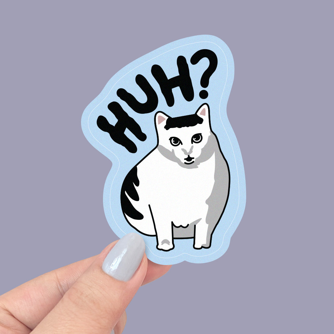 Huh Cat Meme Waterproof Vinyl Sticker