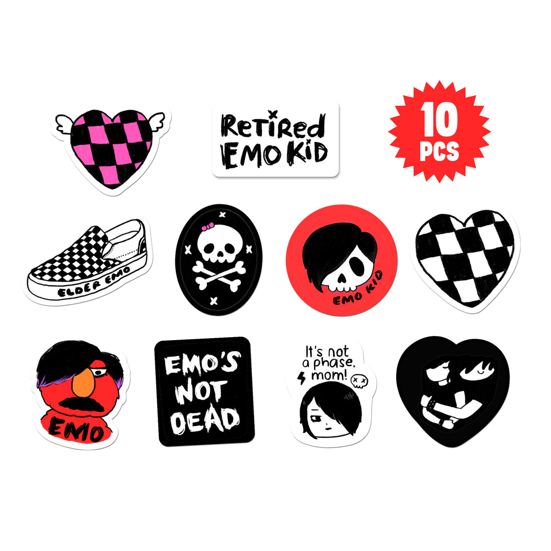 Retired Emo Kid Vinyl Sticker Pack