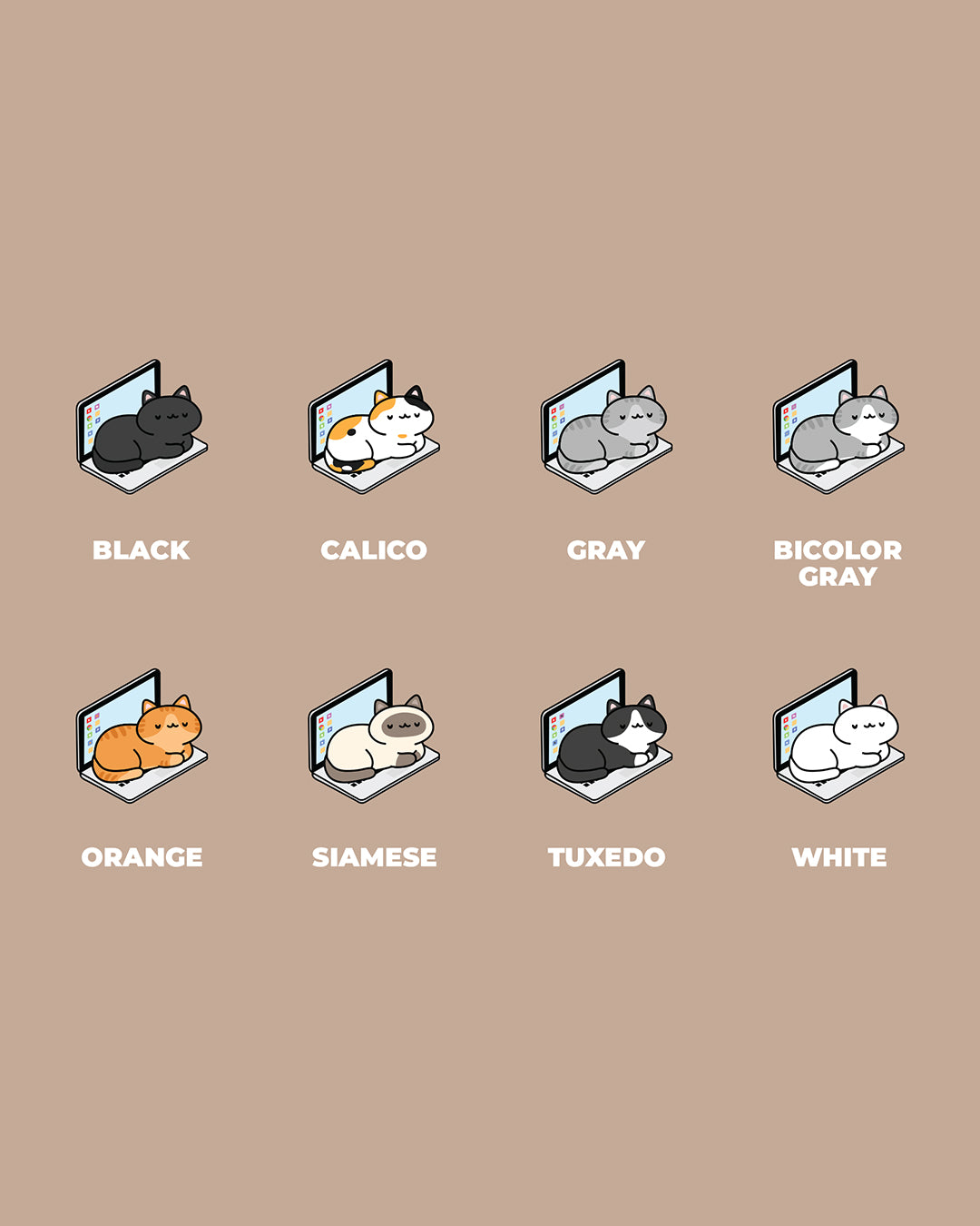 Laptop Cat Planner Stickers